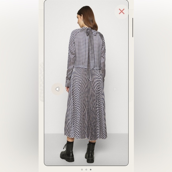 Birgitte Herskind Houndstooth Longsleeve Midi Dress - Picture 2 of 11